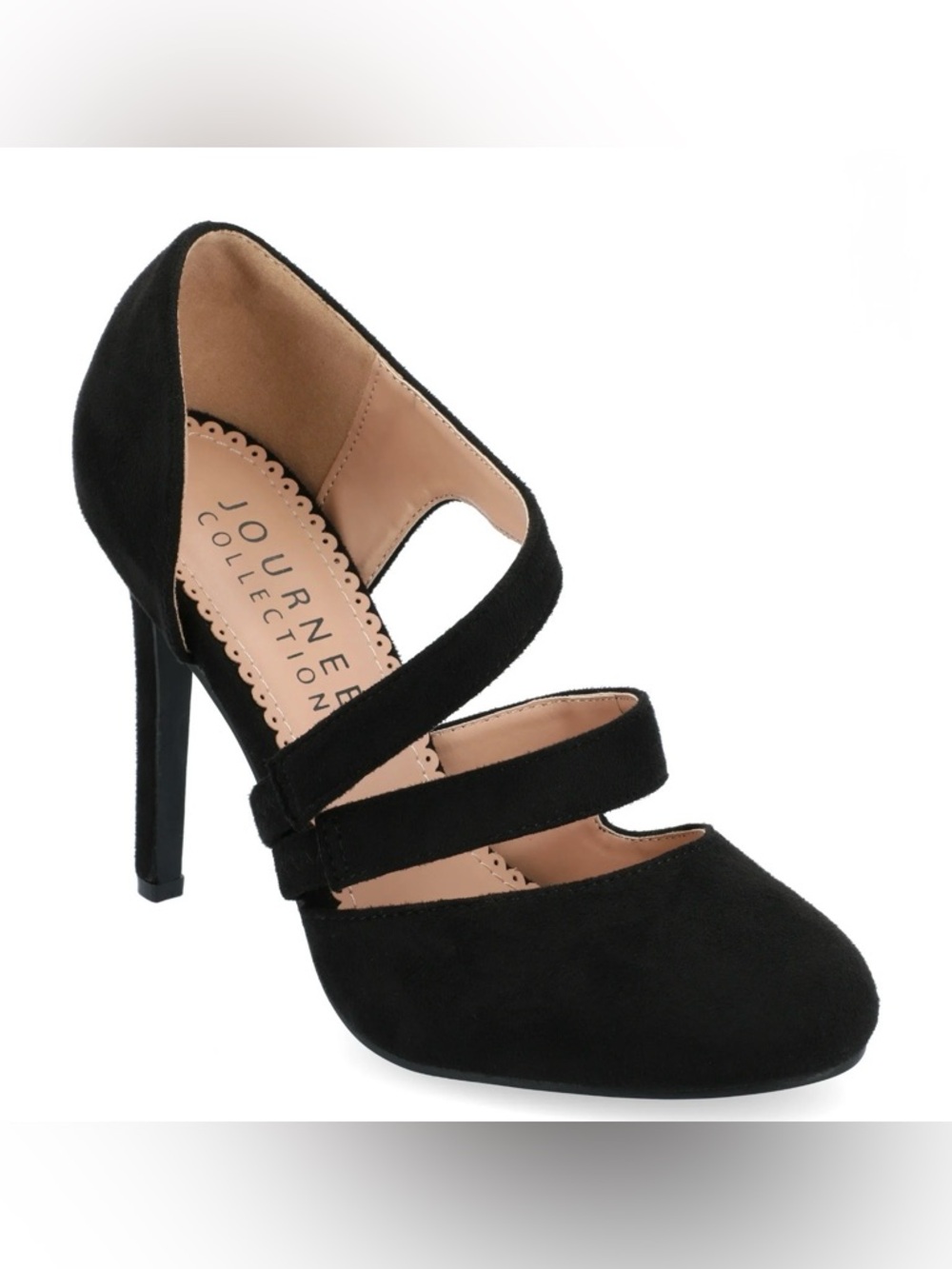 Journee Collection Women's Black Strappy High Heel Pumps SZ 9